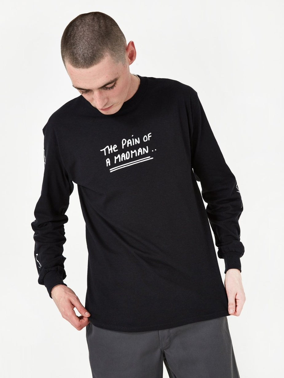 Born Again Born Again The Pain Of A Madman Longsleeve T-Shirt - Black - Black
