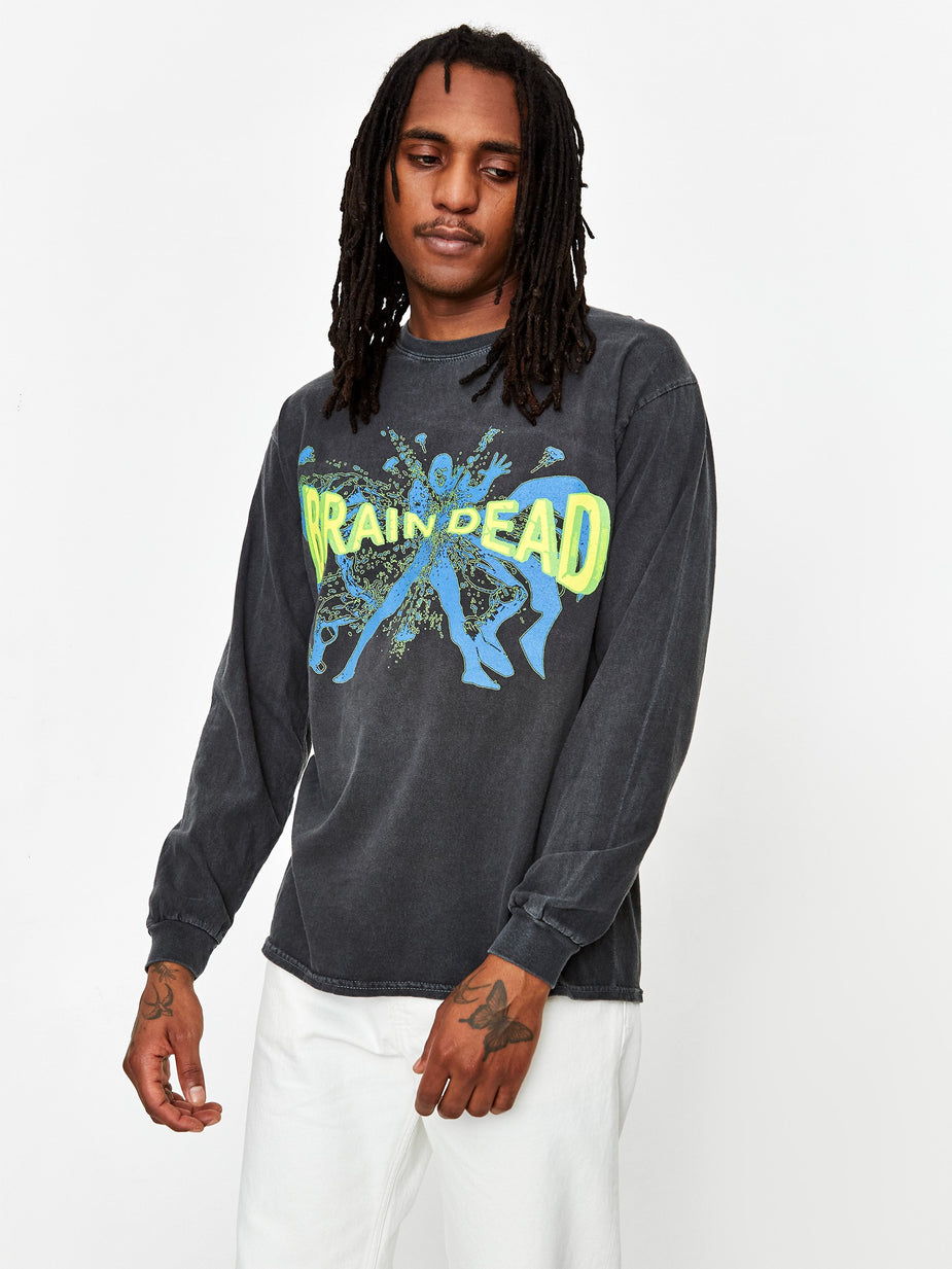 Brain Dead Brain Dead Blammin Longsleeve T-Shirt - Navy - Blue