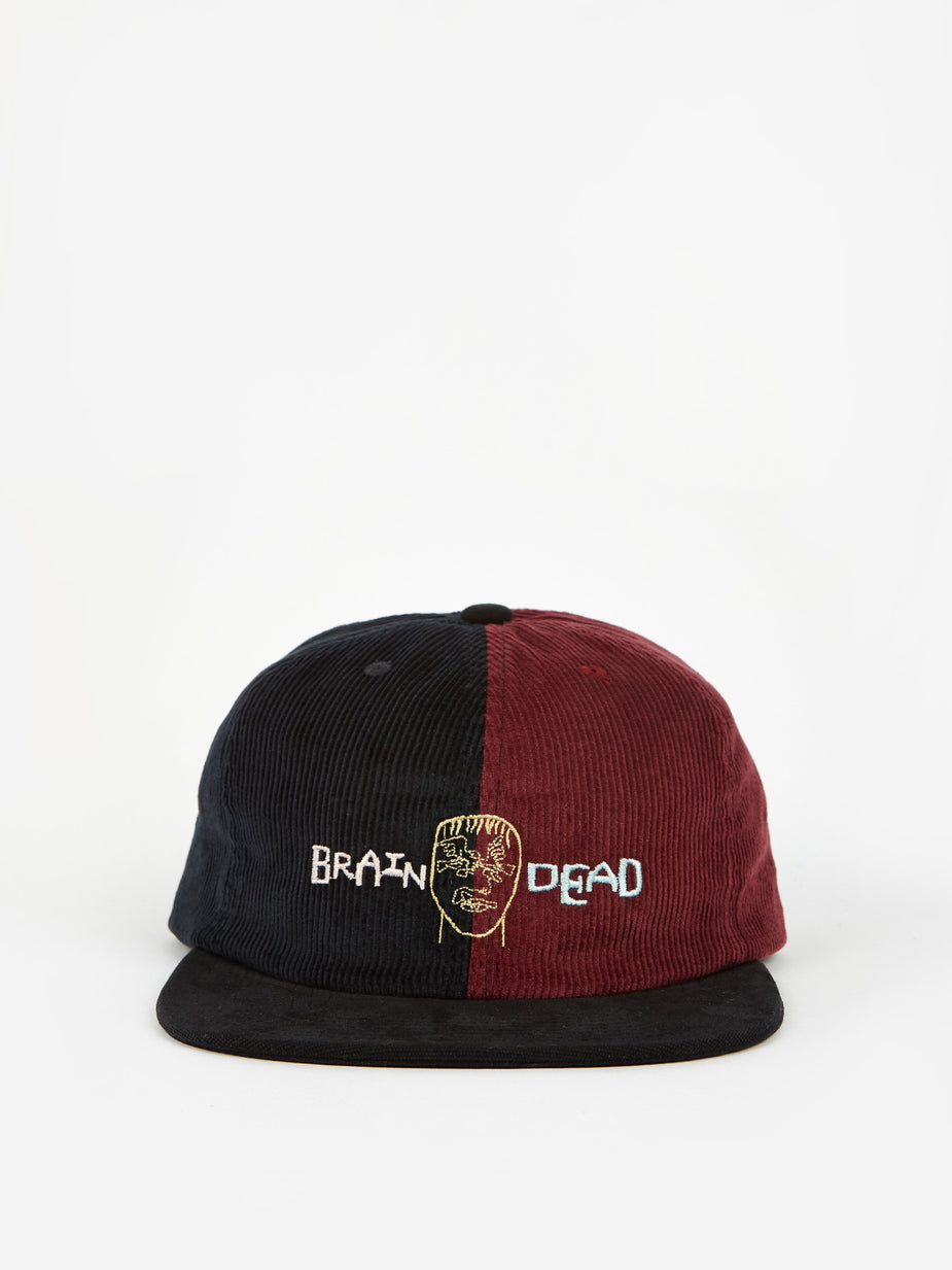 Brain Dead Brain Dead Colour Blocked Strap Back Cap - Navy/Maroon/Black - Black