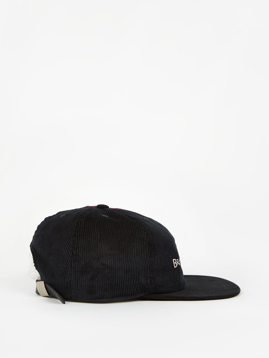Brain Dead Brain Dead Colour Blocked Strap Back Cap - Navy/Maroon/Black - Black