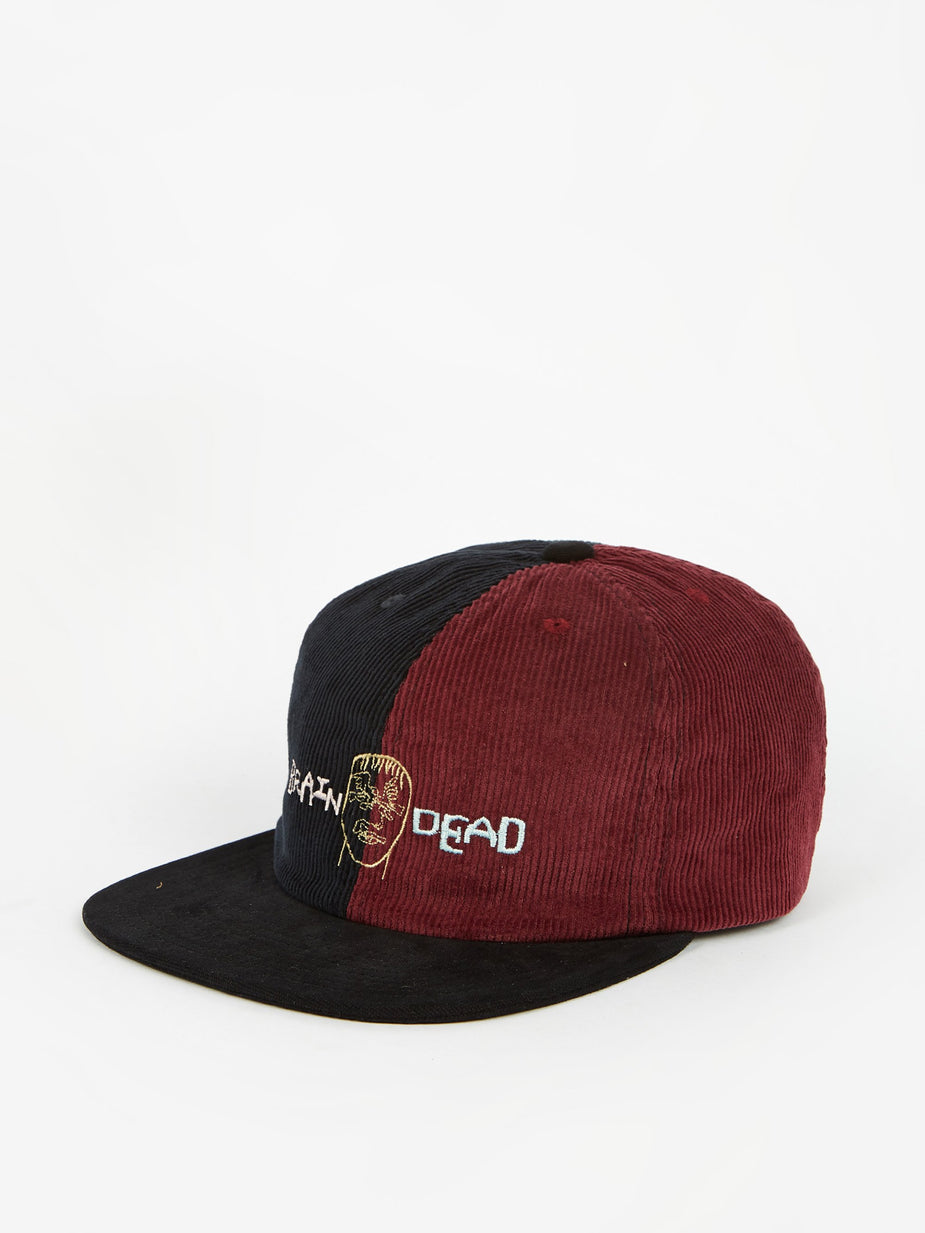 Brain Dead Brain Dead Colour Blocked Strap Back Cap - Navy/Maroon/Black - Black