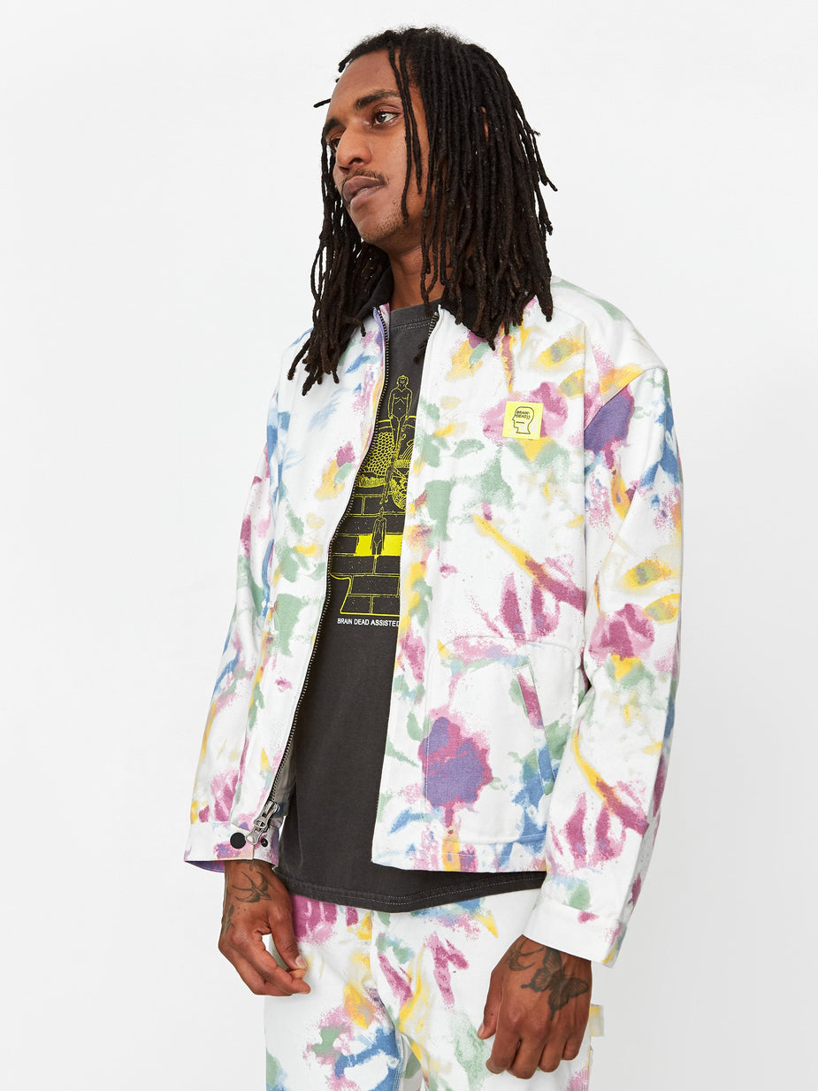 Brain Dead Brain Dead Contrast Cord Collar Harrington Jacket - Dry Pigment Dye - Tie-Dye