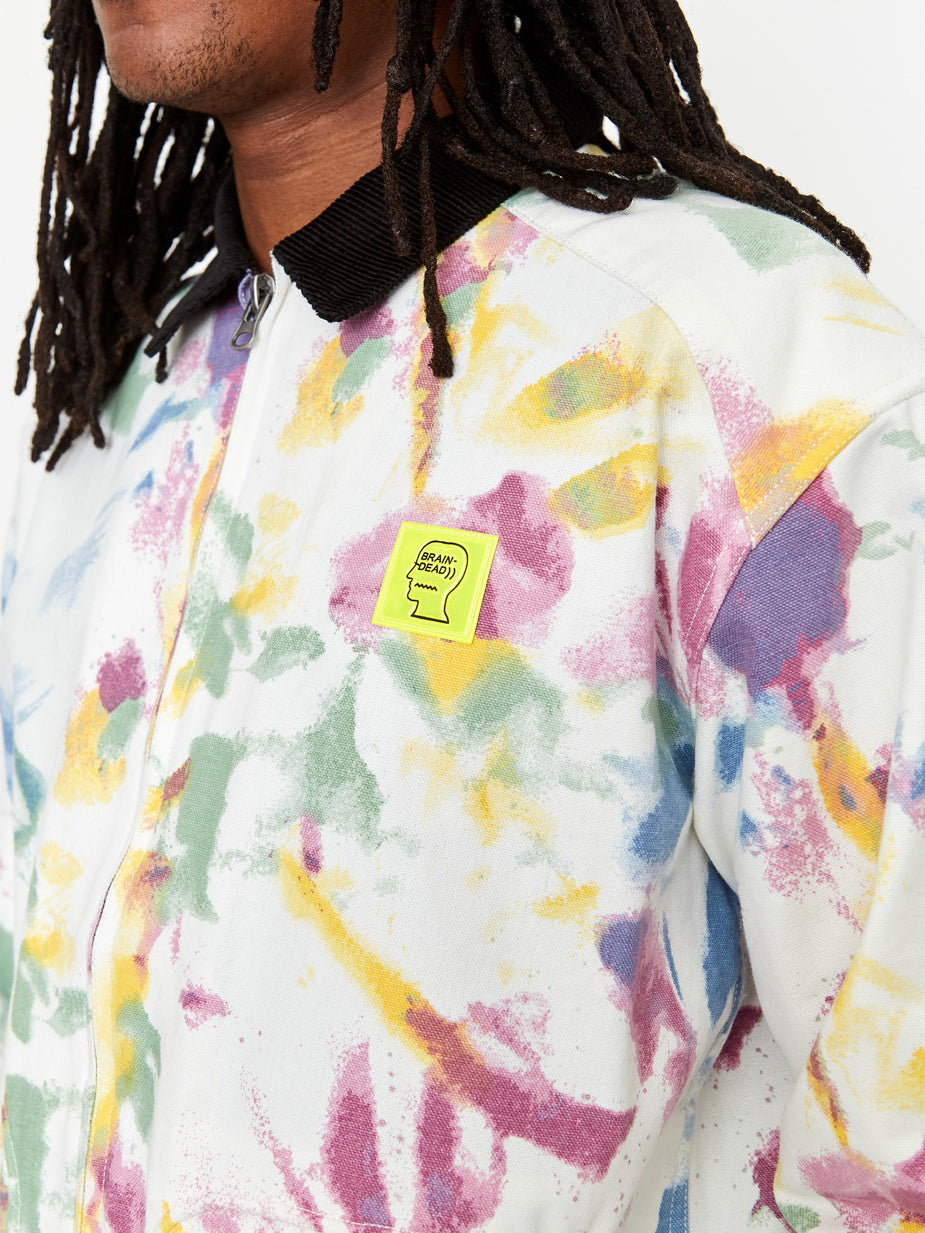 Brain Dead Brain Dead Contrast Cord Collar Harrington Jacket - Dry Pigment Dye - Tie-Dye