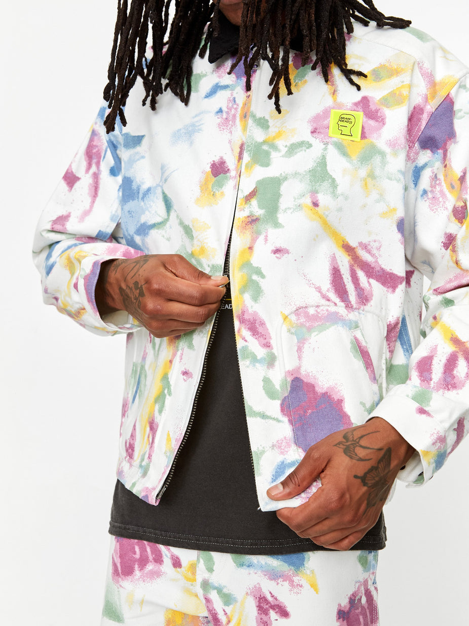Brain Dead Brain Dead Contrast Cord Collar Harrington Jacket - Dry Pigment Dye - Tie-Dye