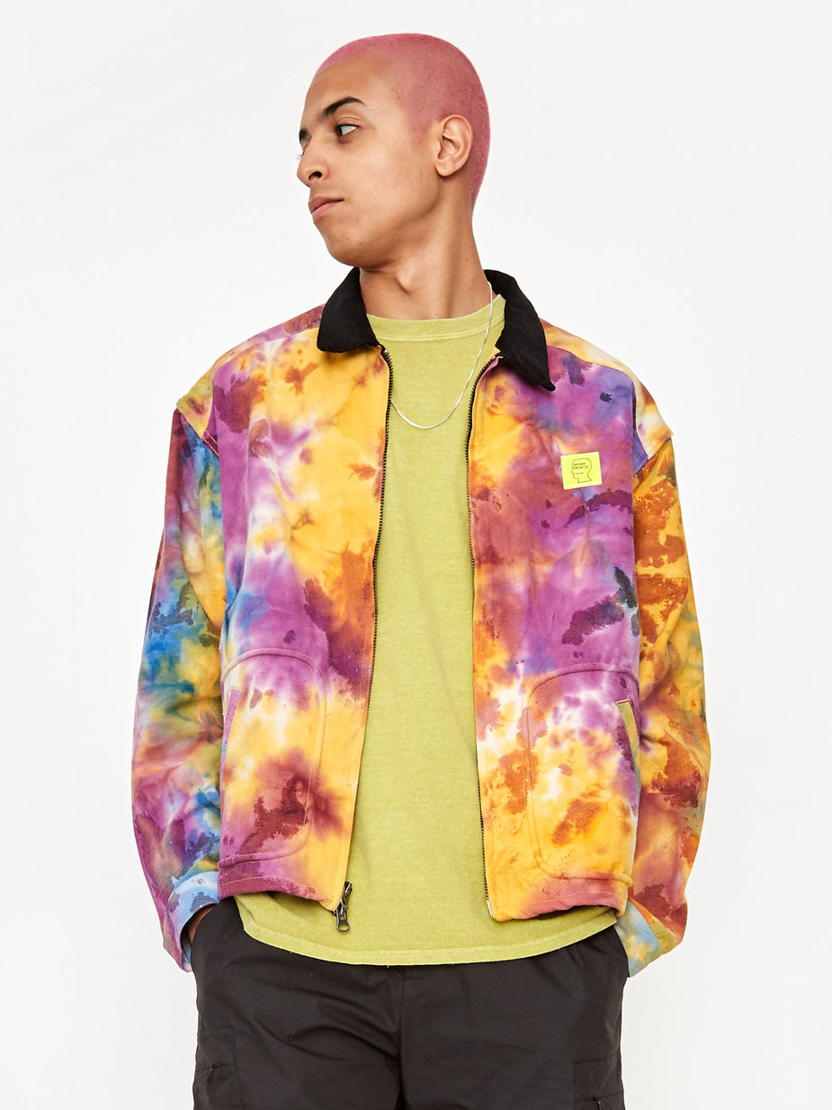 Brain Dead Brain Dead Contrast Cord Collar Harrington Jacket - Tie Dye - Tie-Dye