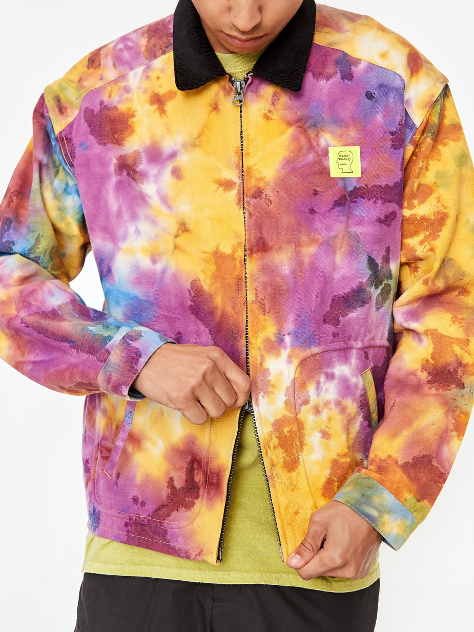Brain Dead Brain Dead Contrast Cord Collar Harrington Jacket - Tie Dye - Tie-Dye