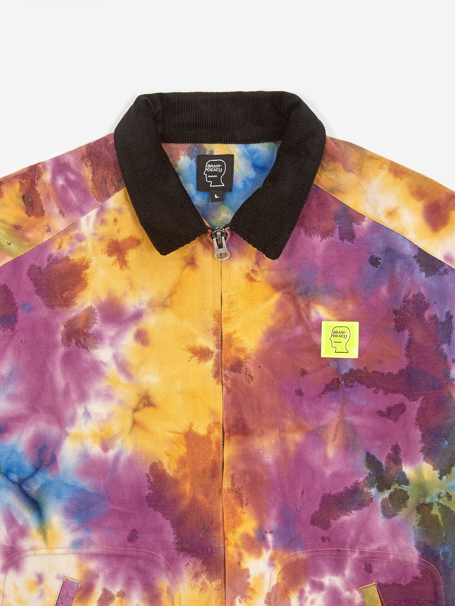 Brain Dead Brain Dead Contrast Cord Collar Harrington Jacket - Tie Dye - Tie-Dye