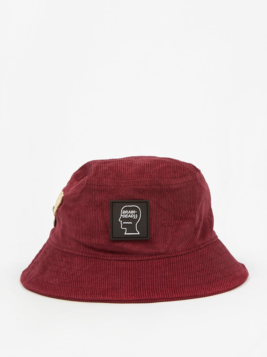 Brain Dead Brain Dead Corduroy Bucket Hat - Maroon - Other