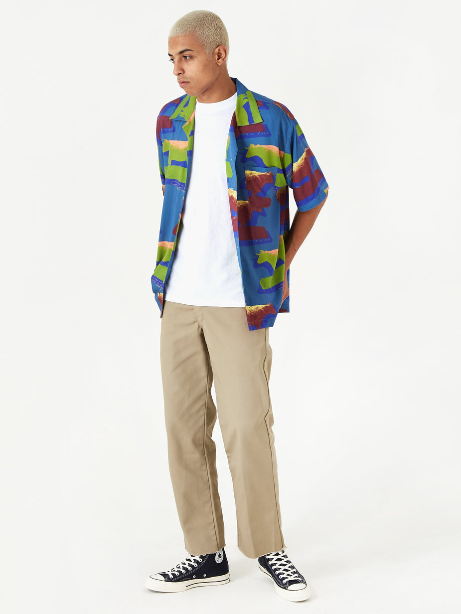 Brain Dead Brain Dead Cow Print Short Sleeve Button Shirt - Multi - Multi