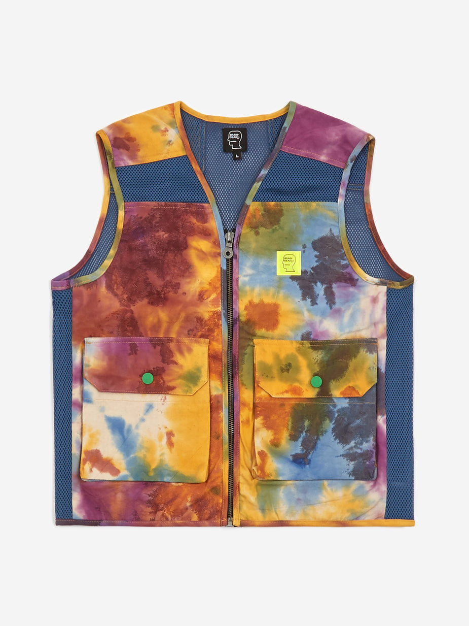 Brain Dead Brain Dead Dyed Canvas Spacer Mesh Tactical Vest - Tie Dye - Tie-Dye