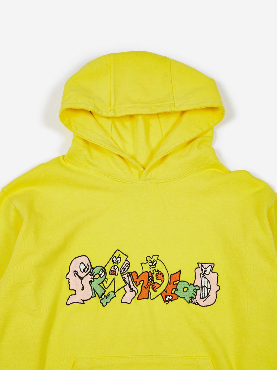 Brain Dead Brain Dead Embroidered Graffiti Hoodie - Light Yellow - Yellow