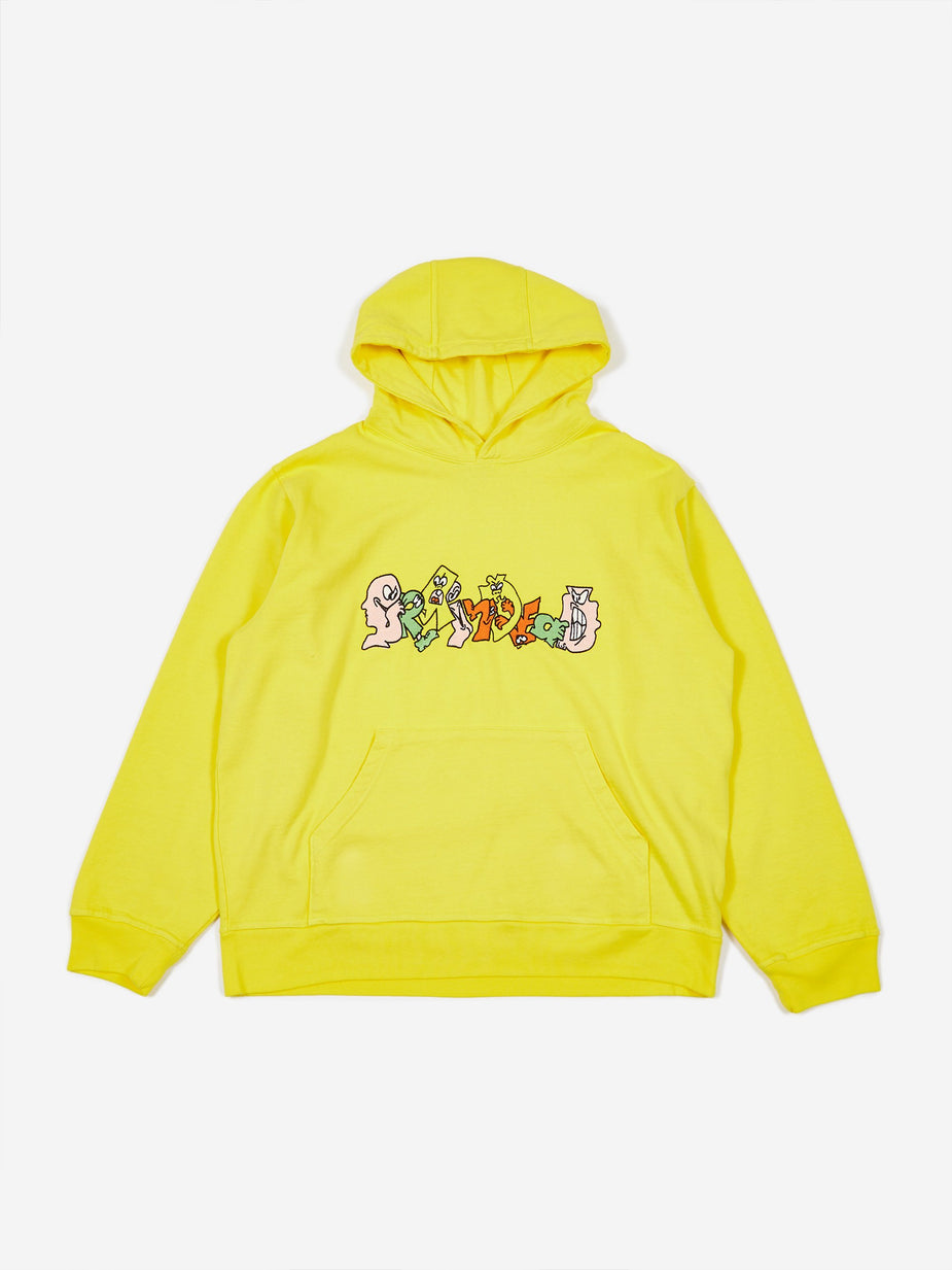 Brain Dead Brain Dead Embroidered Graffiti Hoodie - Light Yellow - Yellow