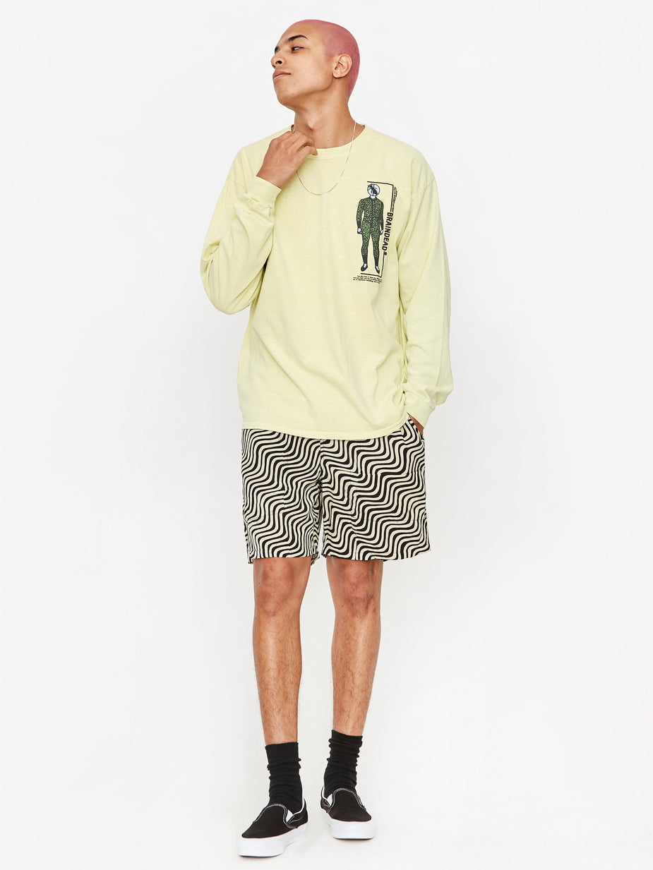 Brain Dead Brain Dead Evaluate Longsleeve T-Shirt - Lemon - Other
