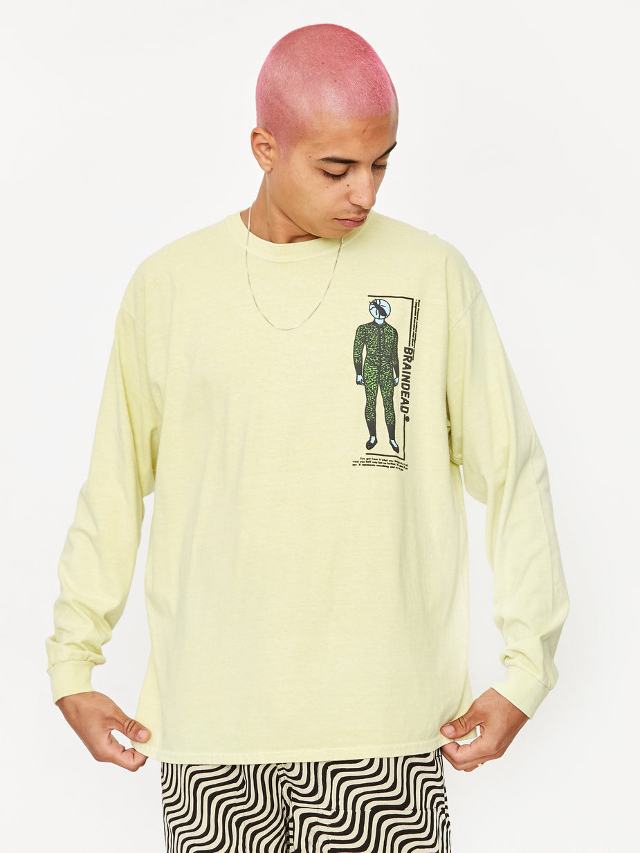 Brain Dead Brain Dead Evaluate Longsleeve T-Shirt - Lemon - Other