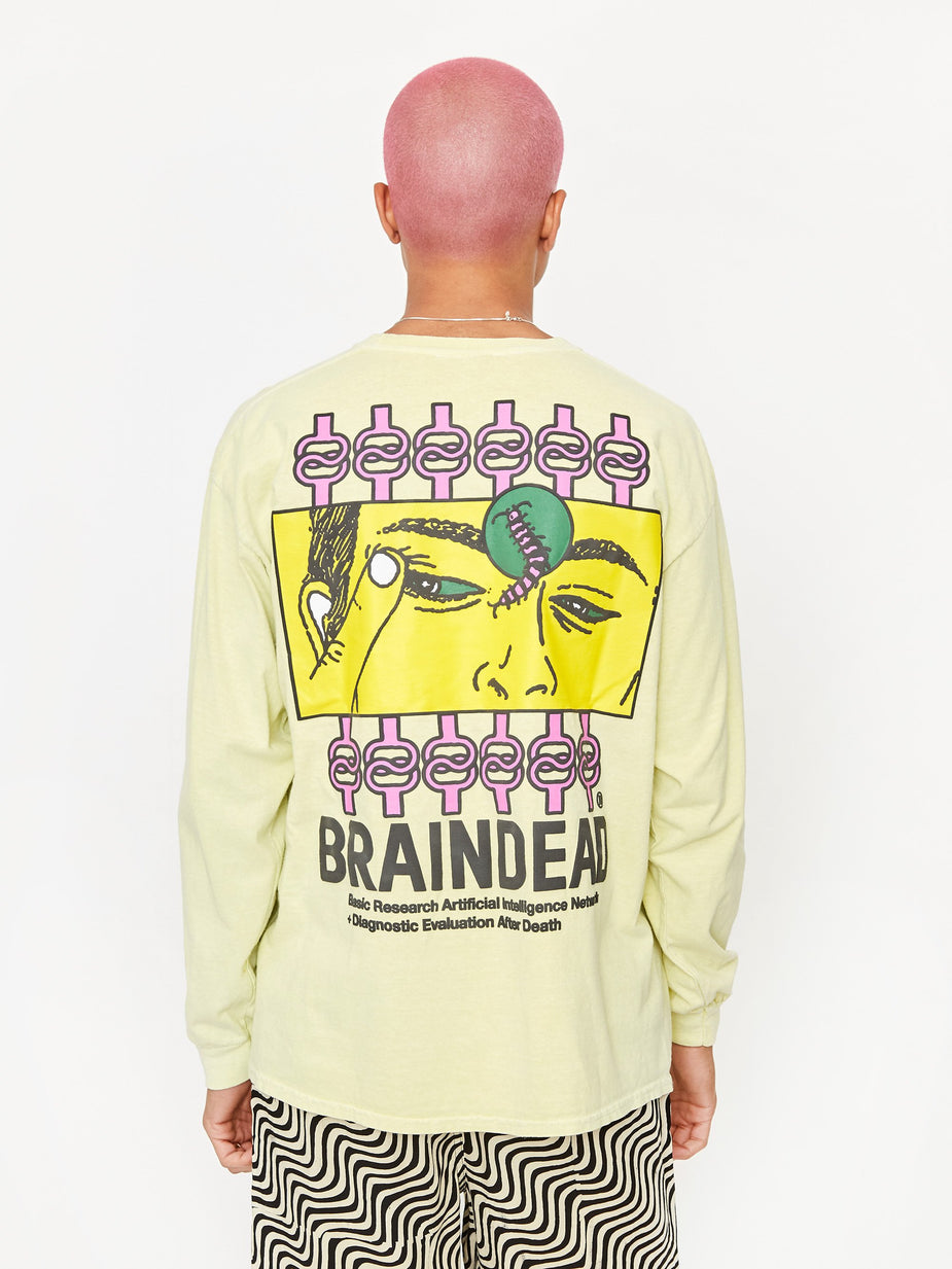 Brain Dead Brain Dead Evaluate Longsleeve T-Shirt - Lemon - Other