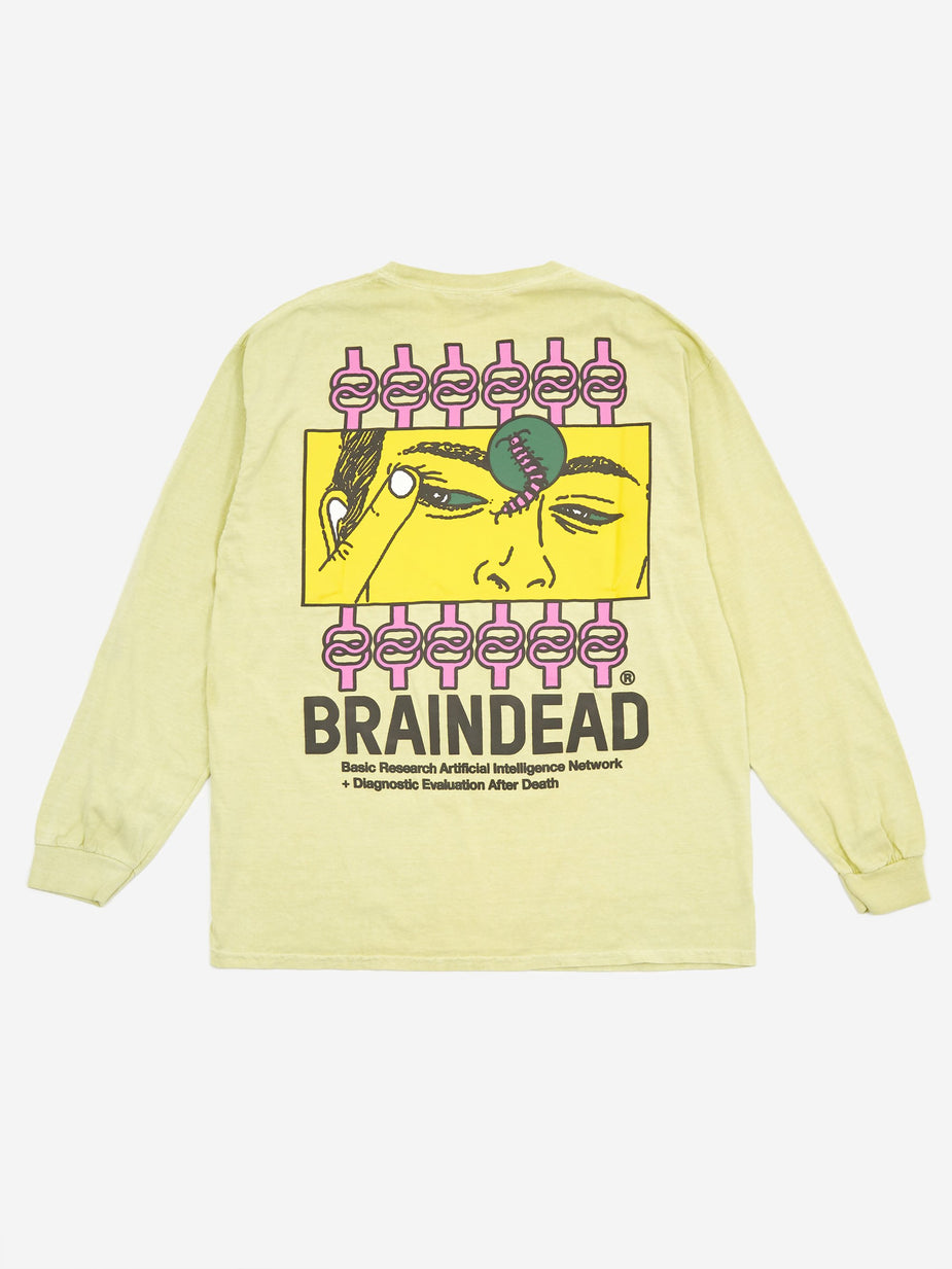 Brain Dead Brain Dead Evaluate Longsleeve T-Shirt - Lemon - Other