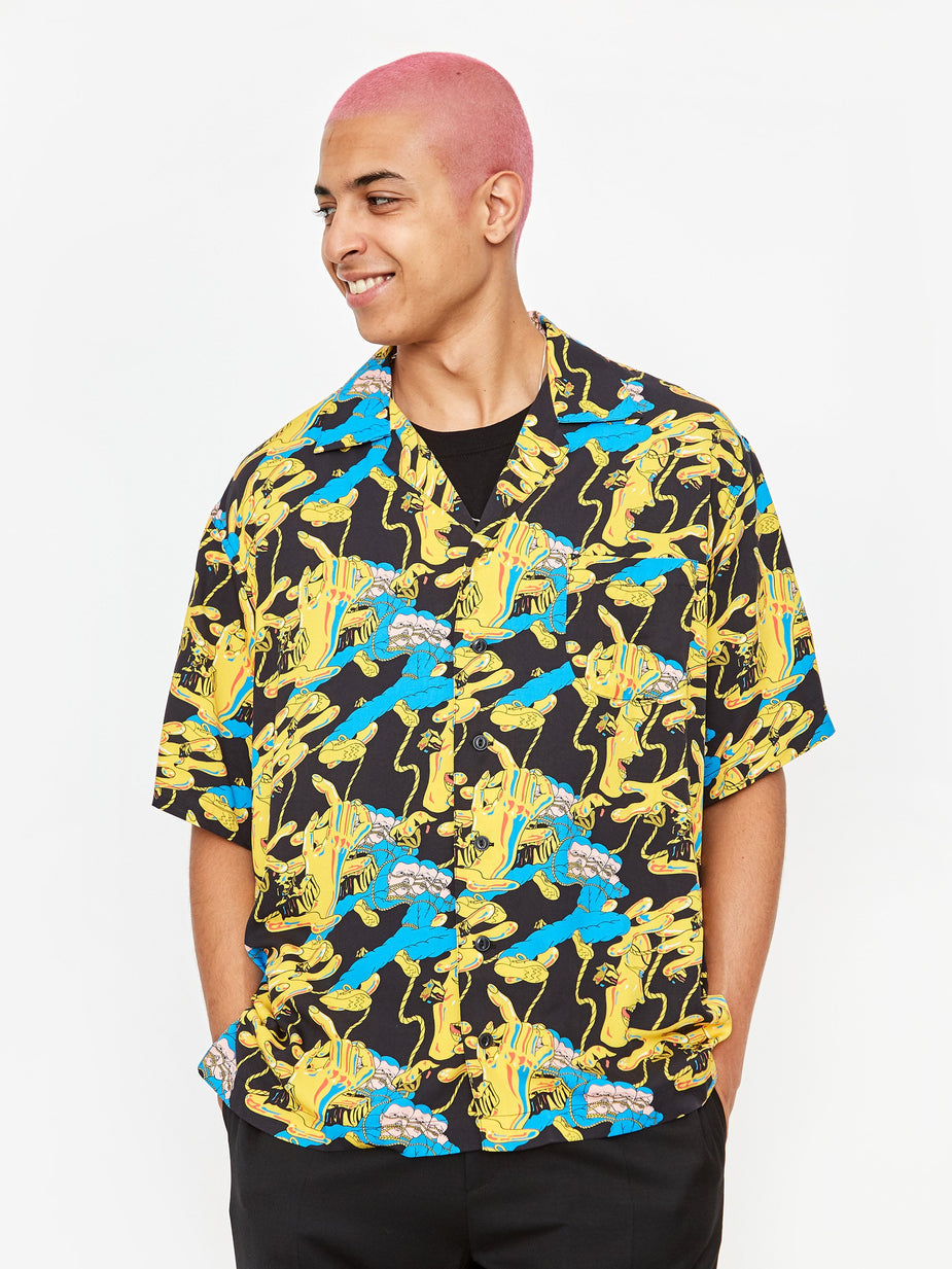 Brain Dead Brain Dead Jonny Negron Bondage Printed Shortsleeve Shirt - Black - Black