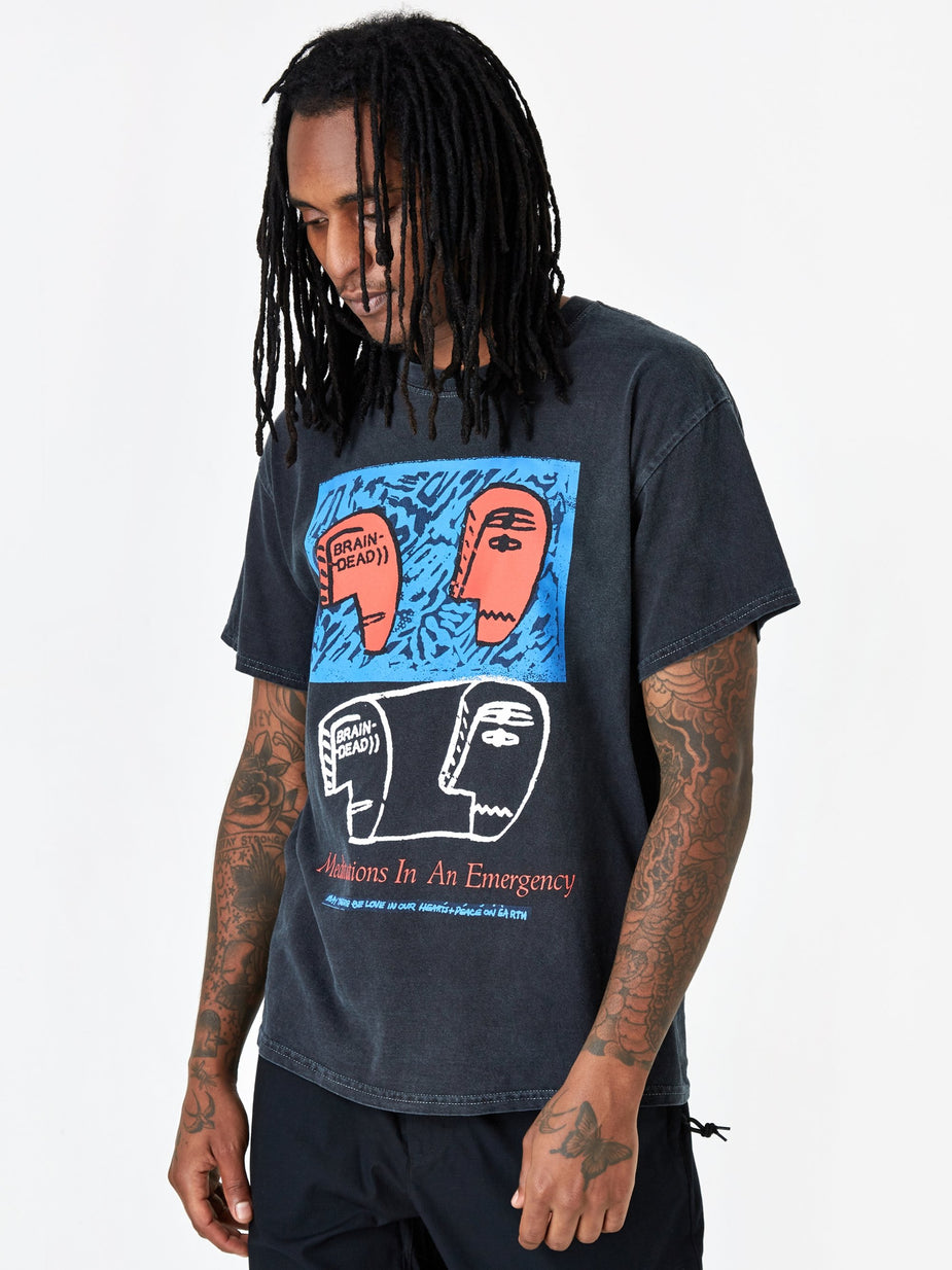 Brain Dead Brain Dead Meditation Shortsleeve T-Shirt - Washed Black - Black