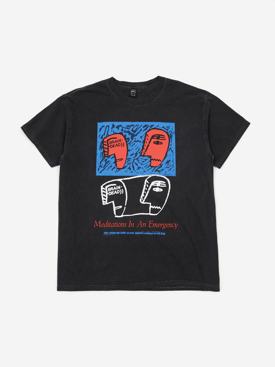 Brain Dead Brain Dead Meditation Shortsleeve T-Shirt - Washed Black - Black