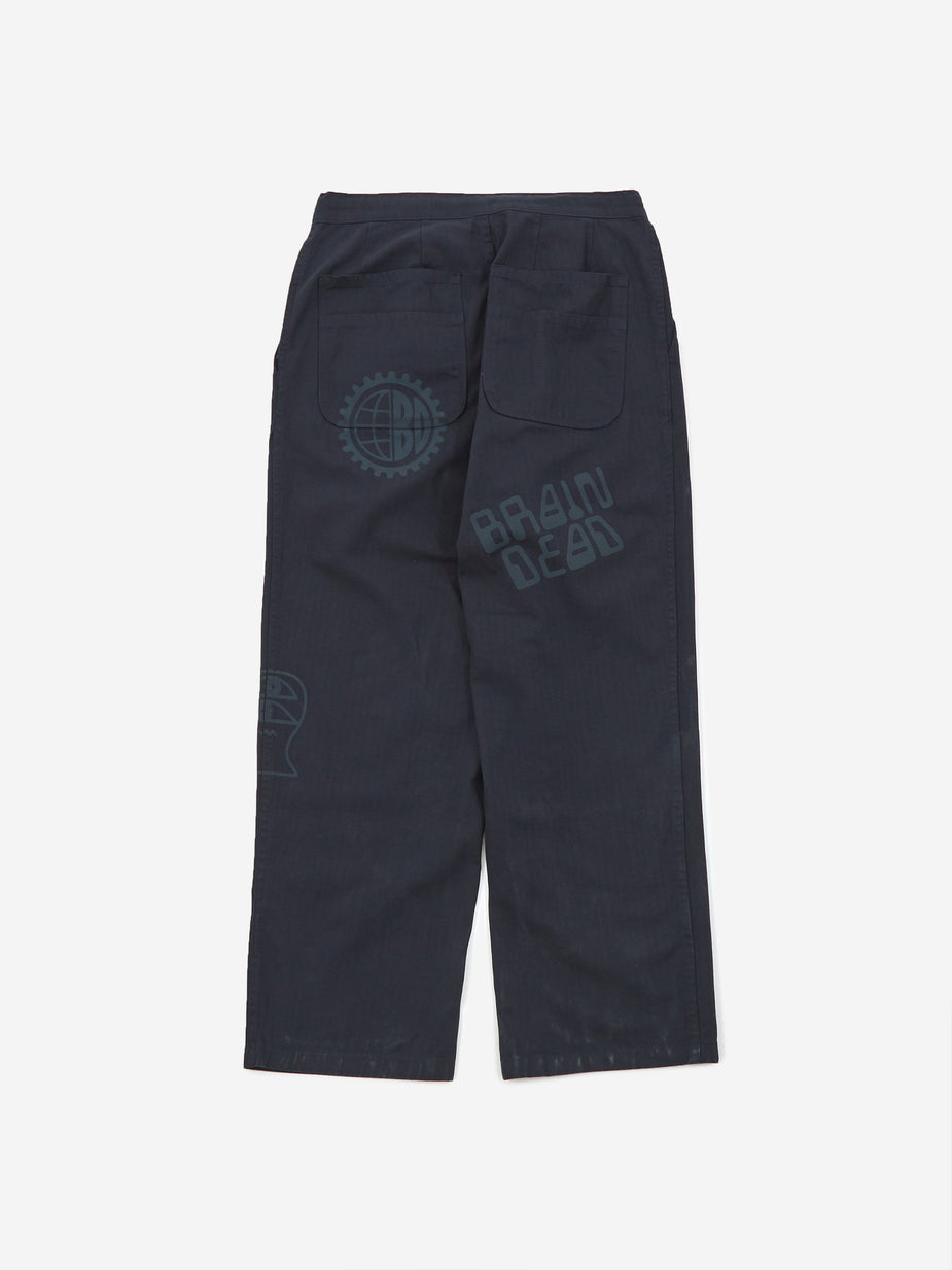 Brain Dead Brain Dead Printed Climber Pant - Navy - Blue