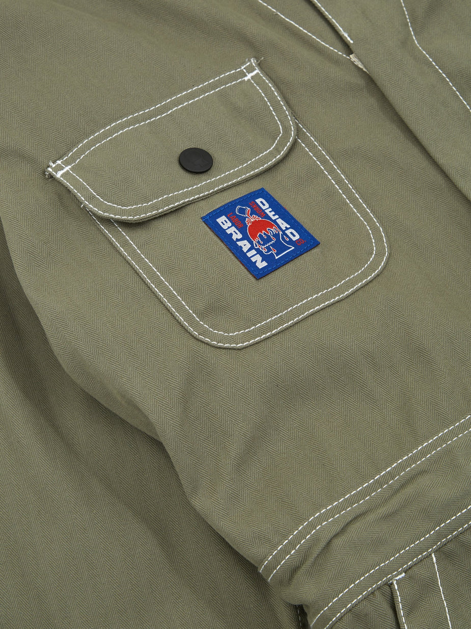 Brain Dead Brain Dead Printed Mechanics Overalls - Olive Green - Green