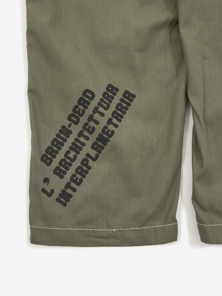 Brain Dead Brain Dead Printed Mechanics Overalls - Olive Green - Green
