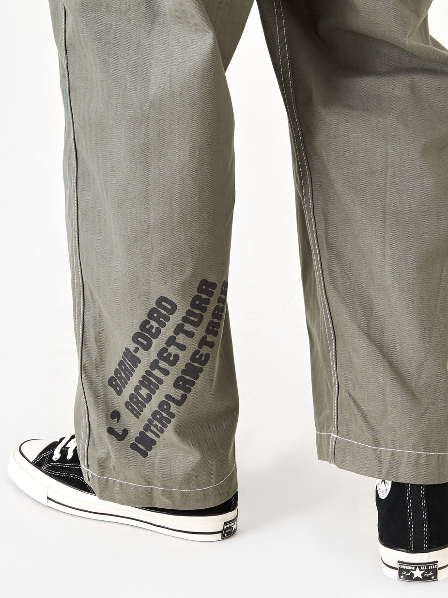 Brain Dead Brain Dead Printed Mechanics Overalls - Olive Green - Green
