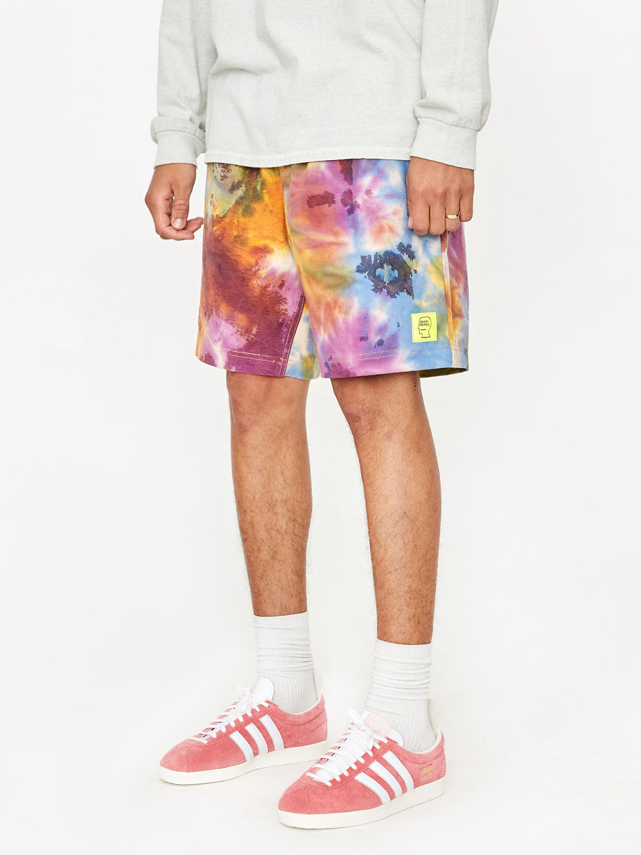 Brain Dead Brain Dead Reflective Logo head PVC Beach Short - Tie Dye - Tie-Dye