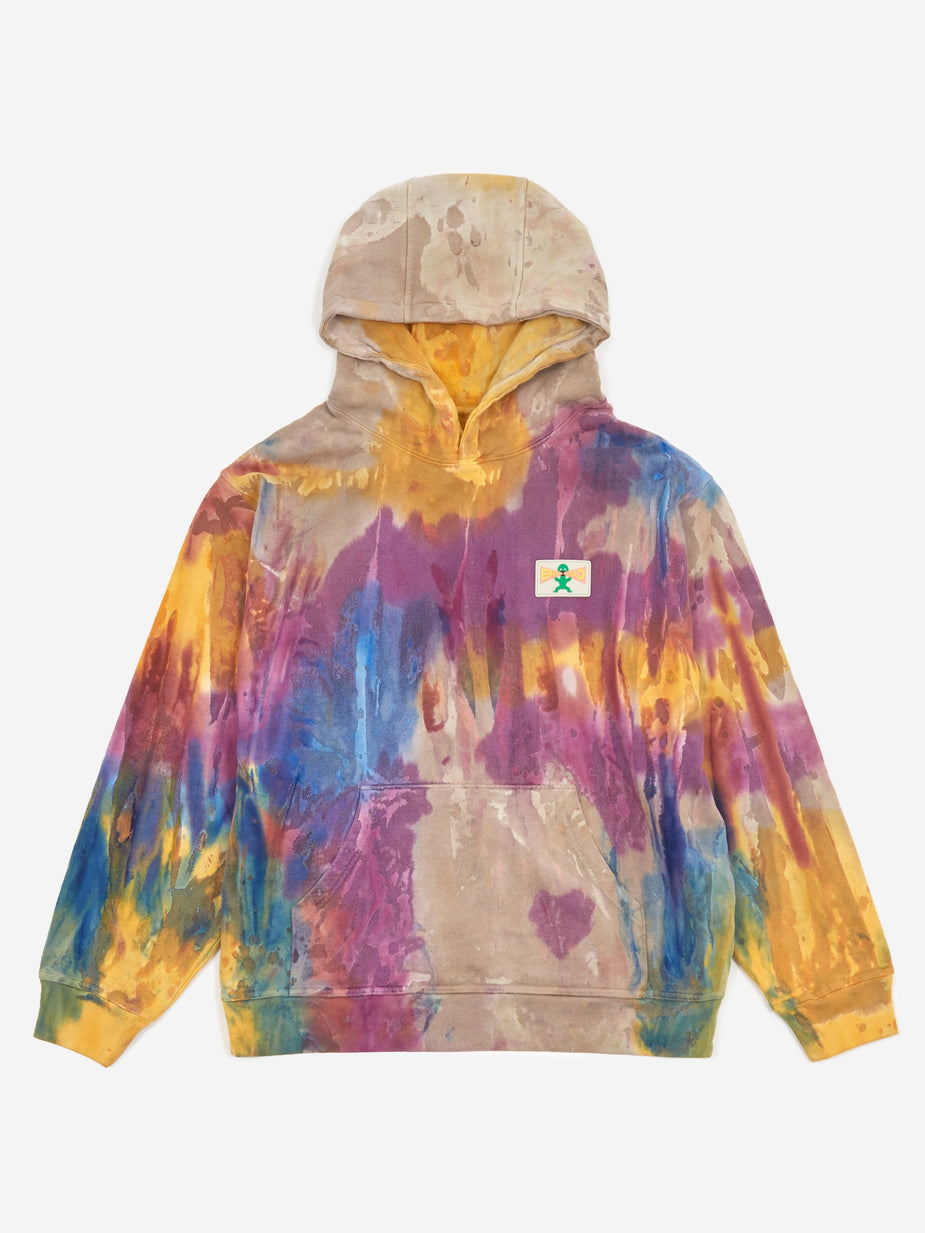Brain Dead Brain Dead Shout PVC Patch Hooded Sweatshirt - Tie Dye - Tie-Dye