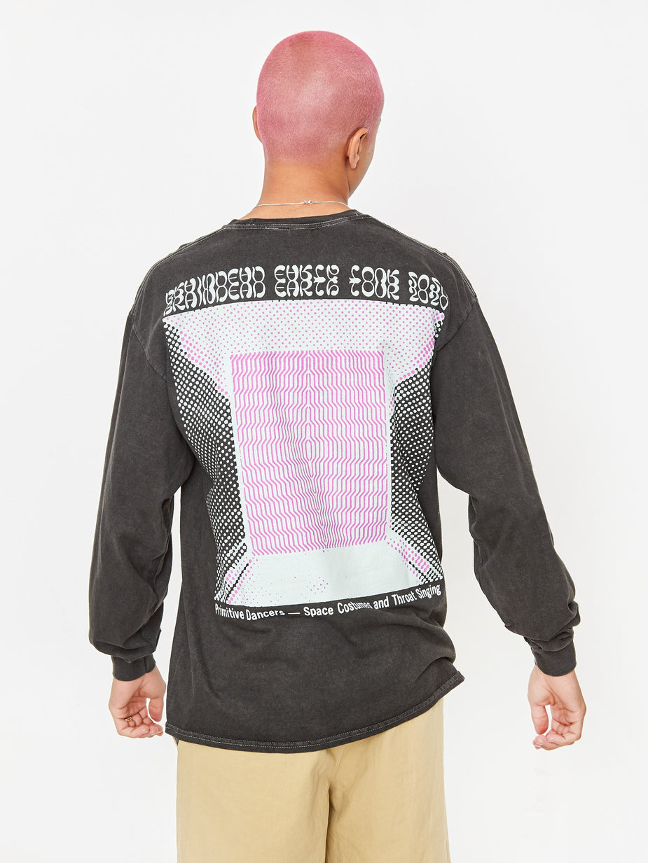 Brain Dead Brain Dead Shriek Of The Falcon Longsleeve T-Shirt - Washed Black - Black