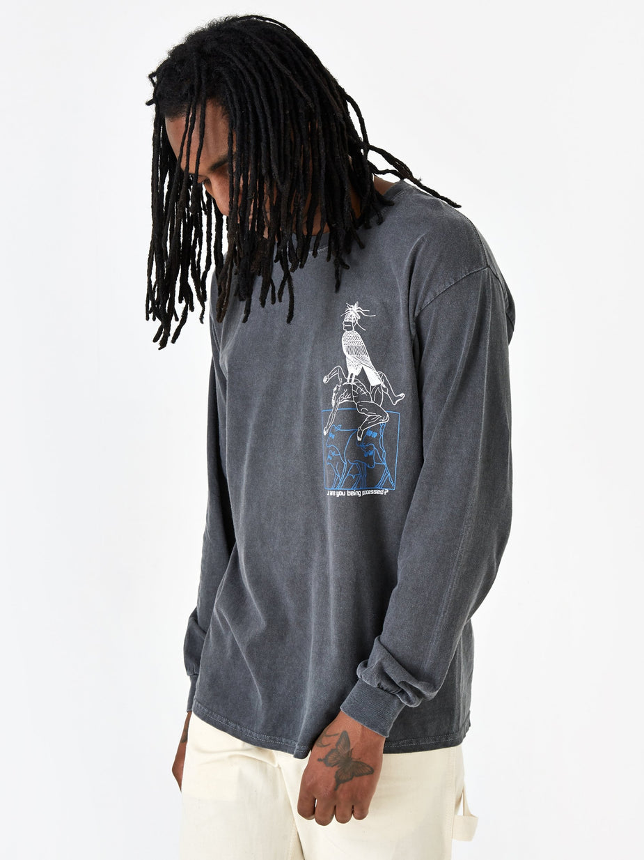 Brain Dead Brain Dead Small Animals Longsleeve T-Shirt - Washed Black - Black