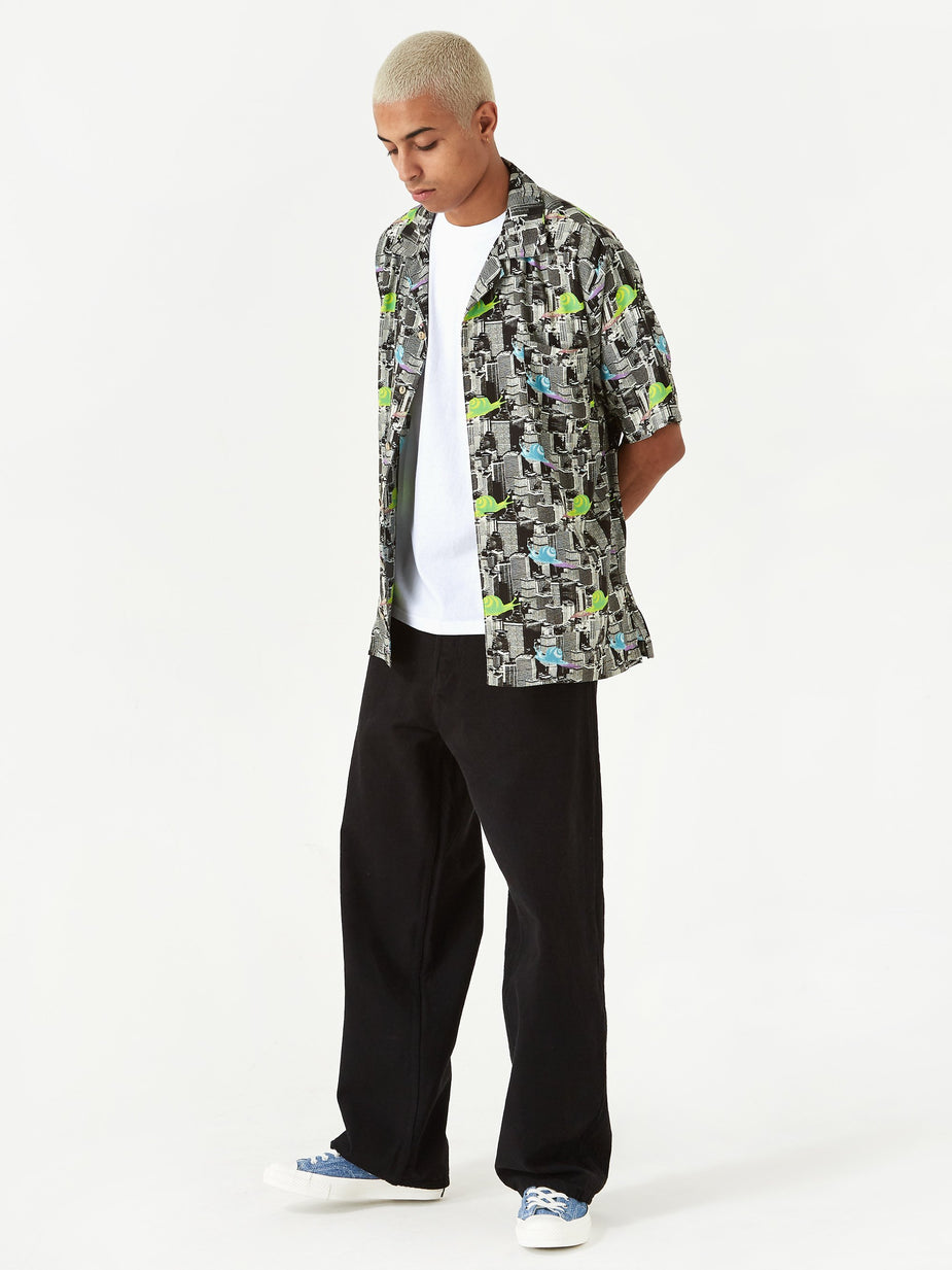 Brain Dead Brain Dead Snail Print Short Sleeve Button Shirt - Multi - Multi