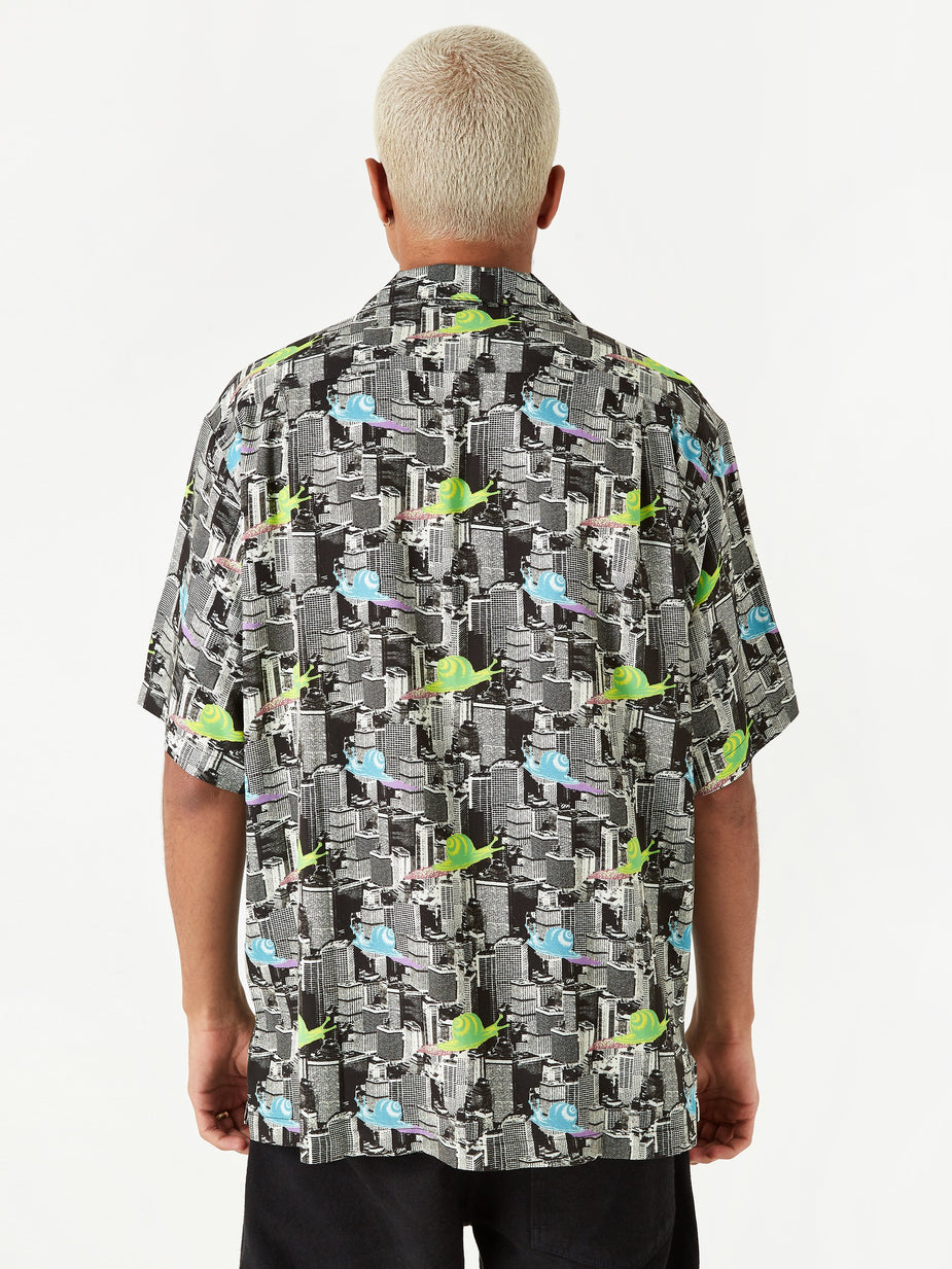 Brain Dead Brain Dead Snail Print Short Sleeve Button Shirt - Multi - Multi