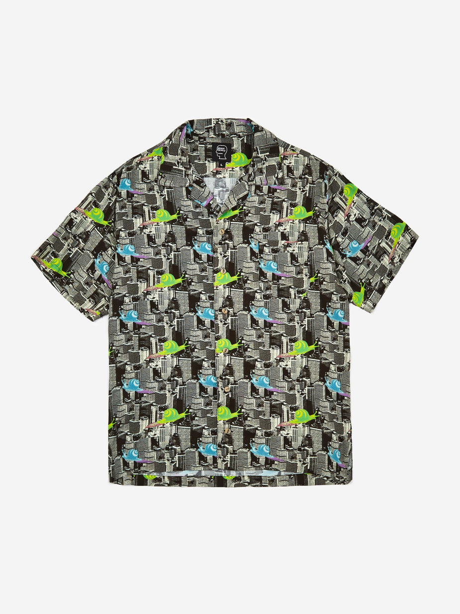 Brain Dead Brain Dead Snail Print Short Sleeve Button Shirt - Multi - Multi