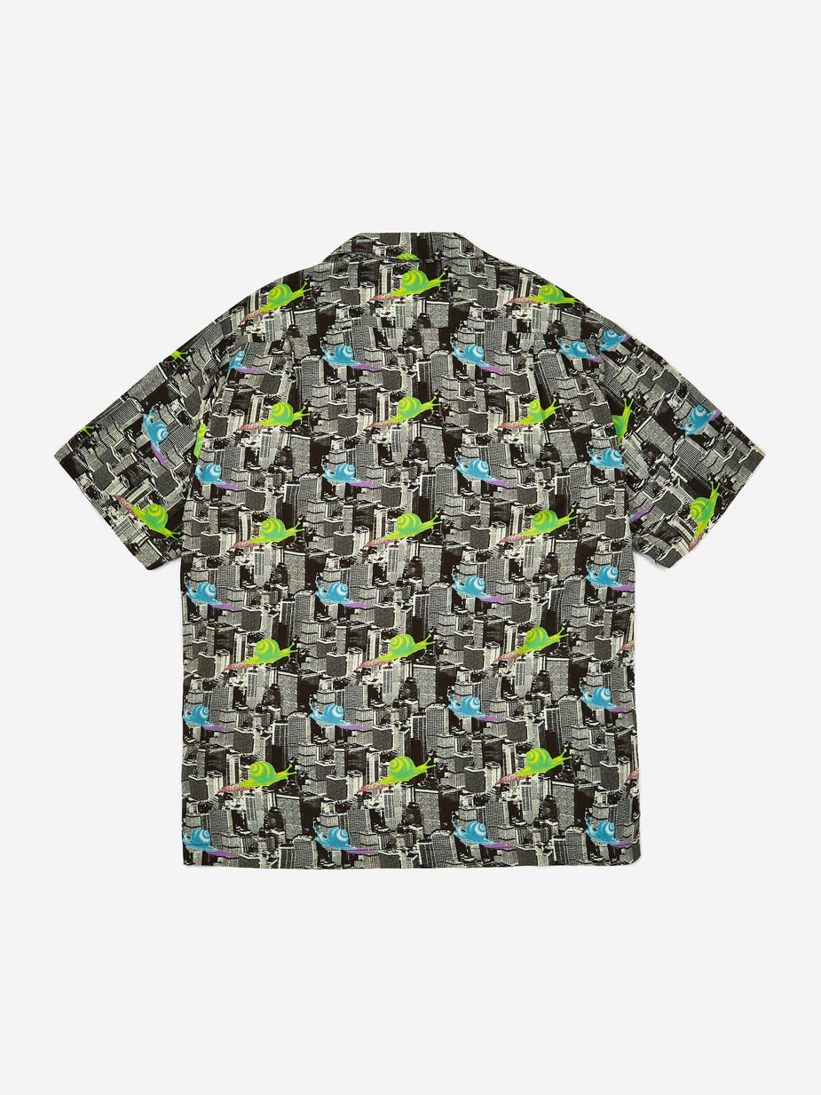 Brain Dead Brain Dead Snail Print Short Sleeve Button Shirt - Multi - Multi