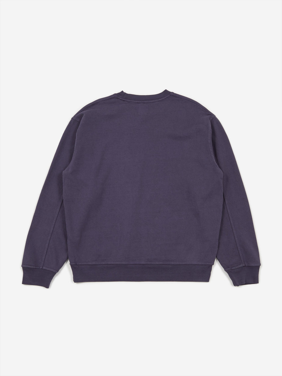Brain Dead Brain Dead Snail Trail Crewneck Sweatshirt - Washed Navy - Blue