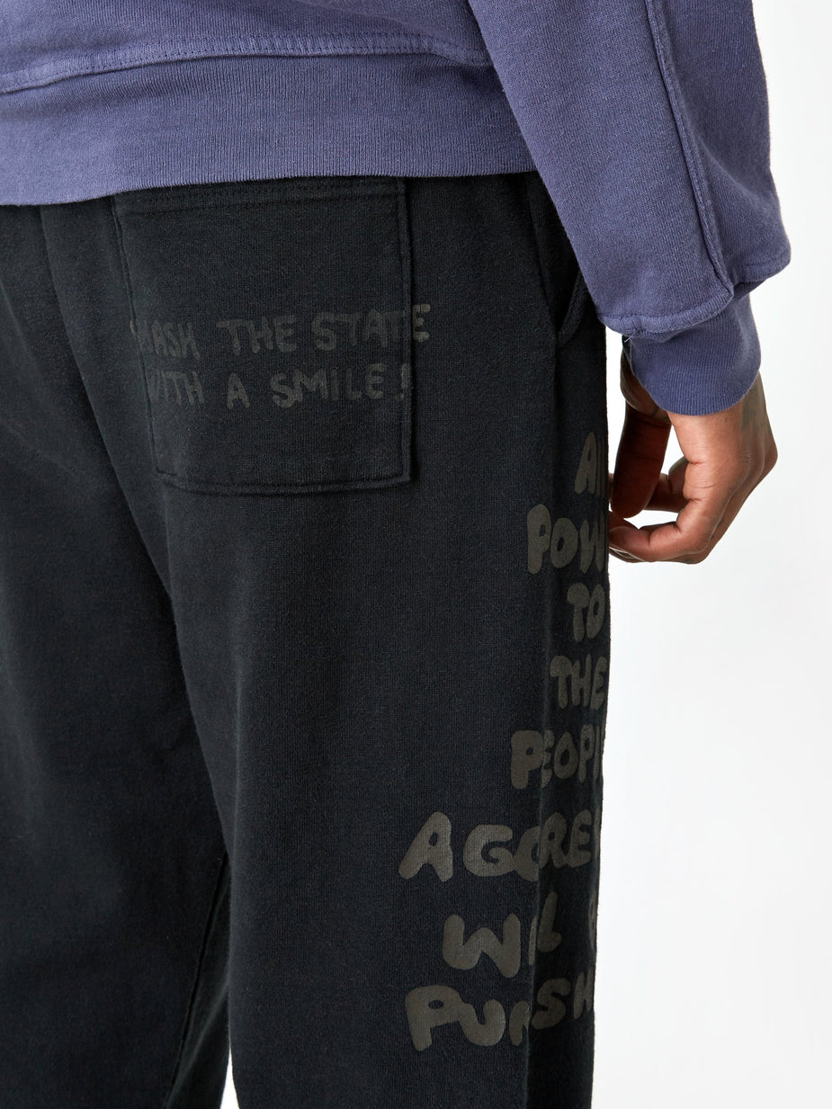 Brain Dead Brain Dead Tonal Type Print Sweatpant - Black - Black