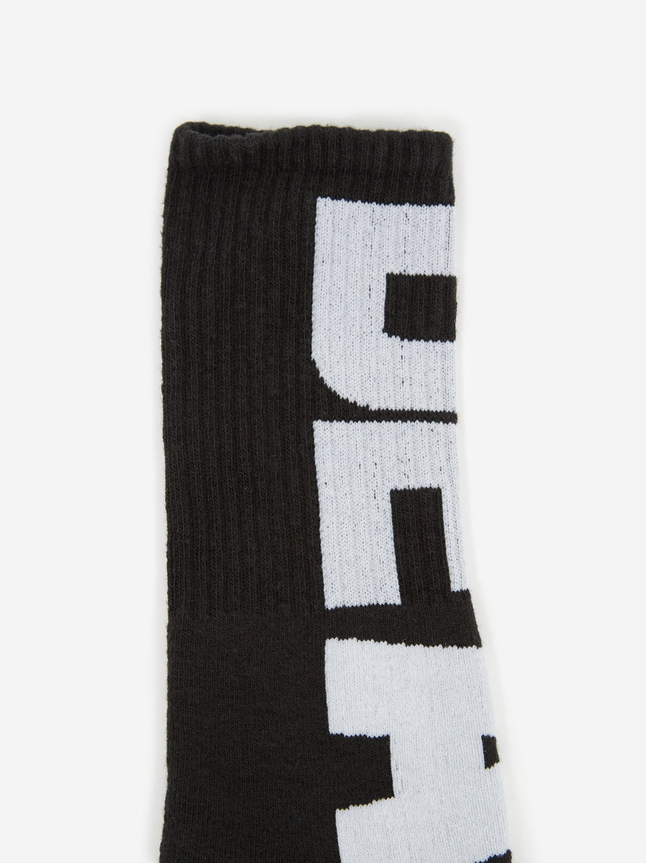 Brain Dead Brain Dead Vertical Type Sock - Black/White - Black