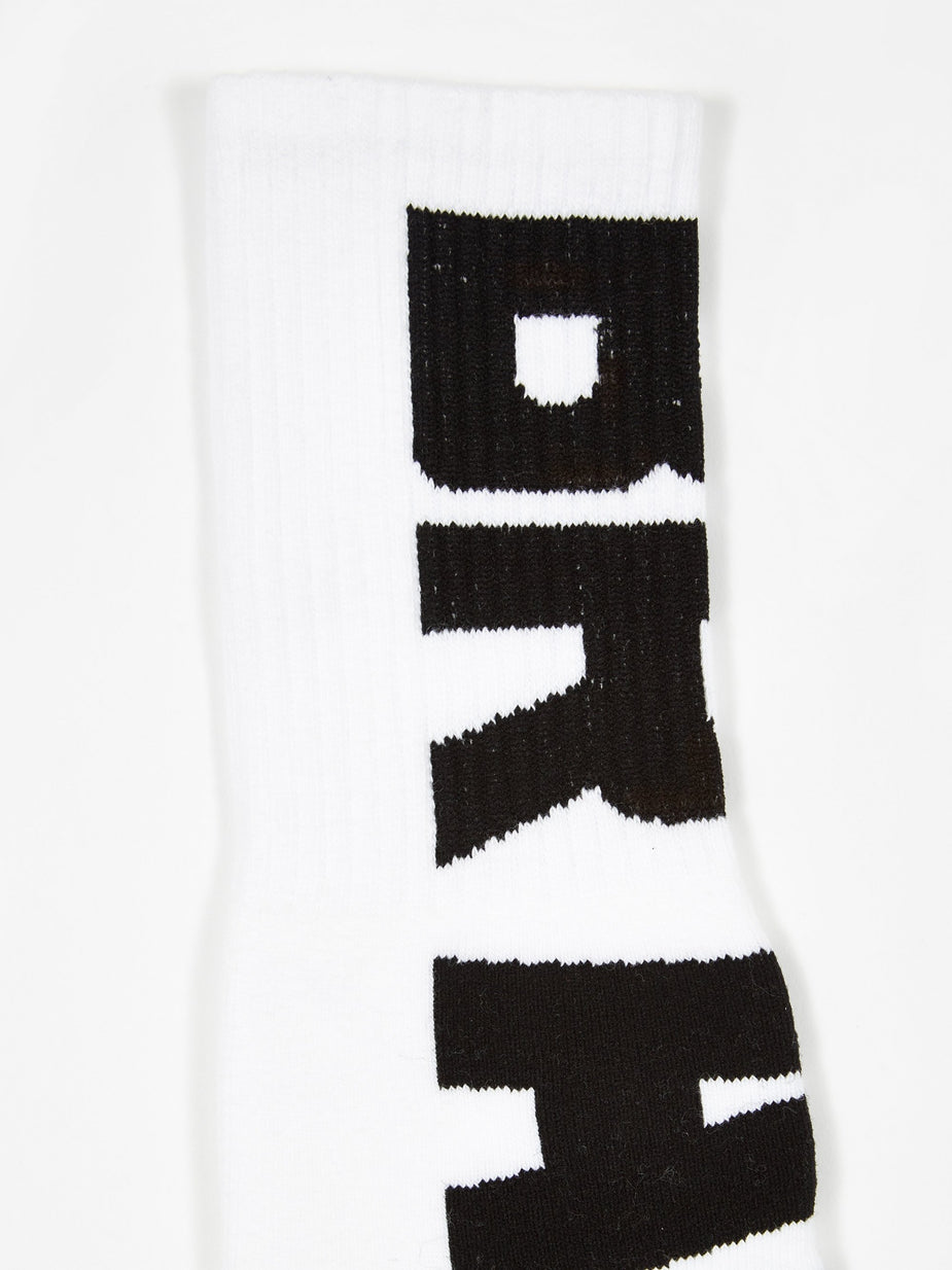 Brain Dead Brain Dead Vertical Type Sock - White - White