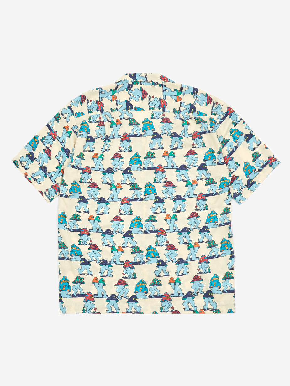 Brain Dead Brain Dead Will Mushroom Shortsleeve Hawaiian Shirt - Natural - Neutrals