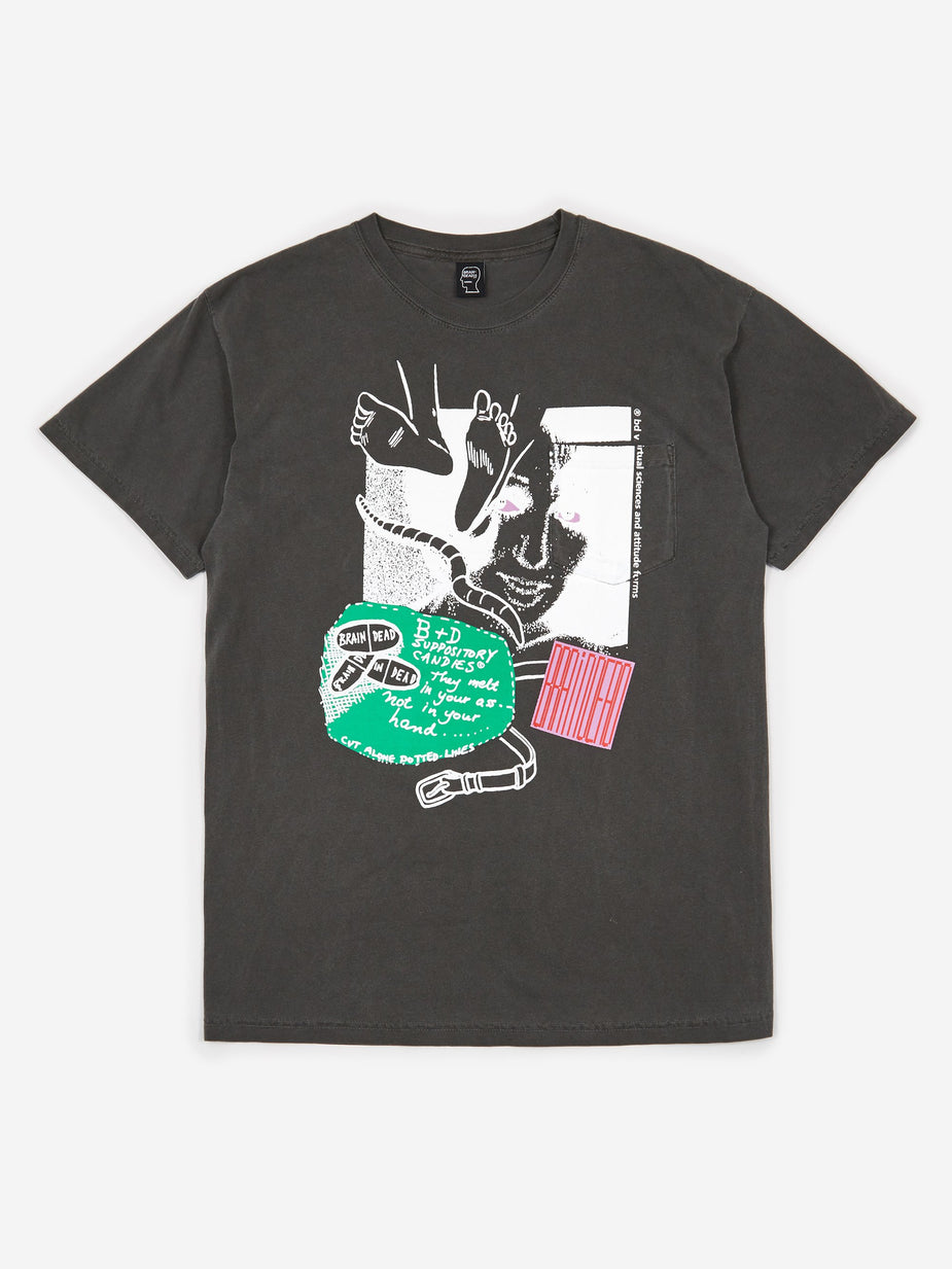 Brain Dead Brain Dead Medication Pocket T-Shirt - Charcoal - Grey