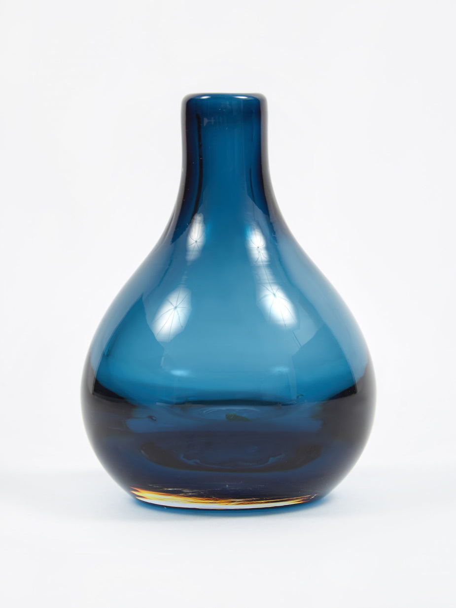 Broste Broste Bjork Mouthblown Glass Vase - Crown Blue - Blue