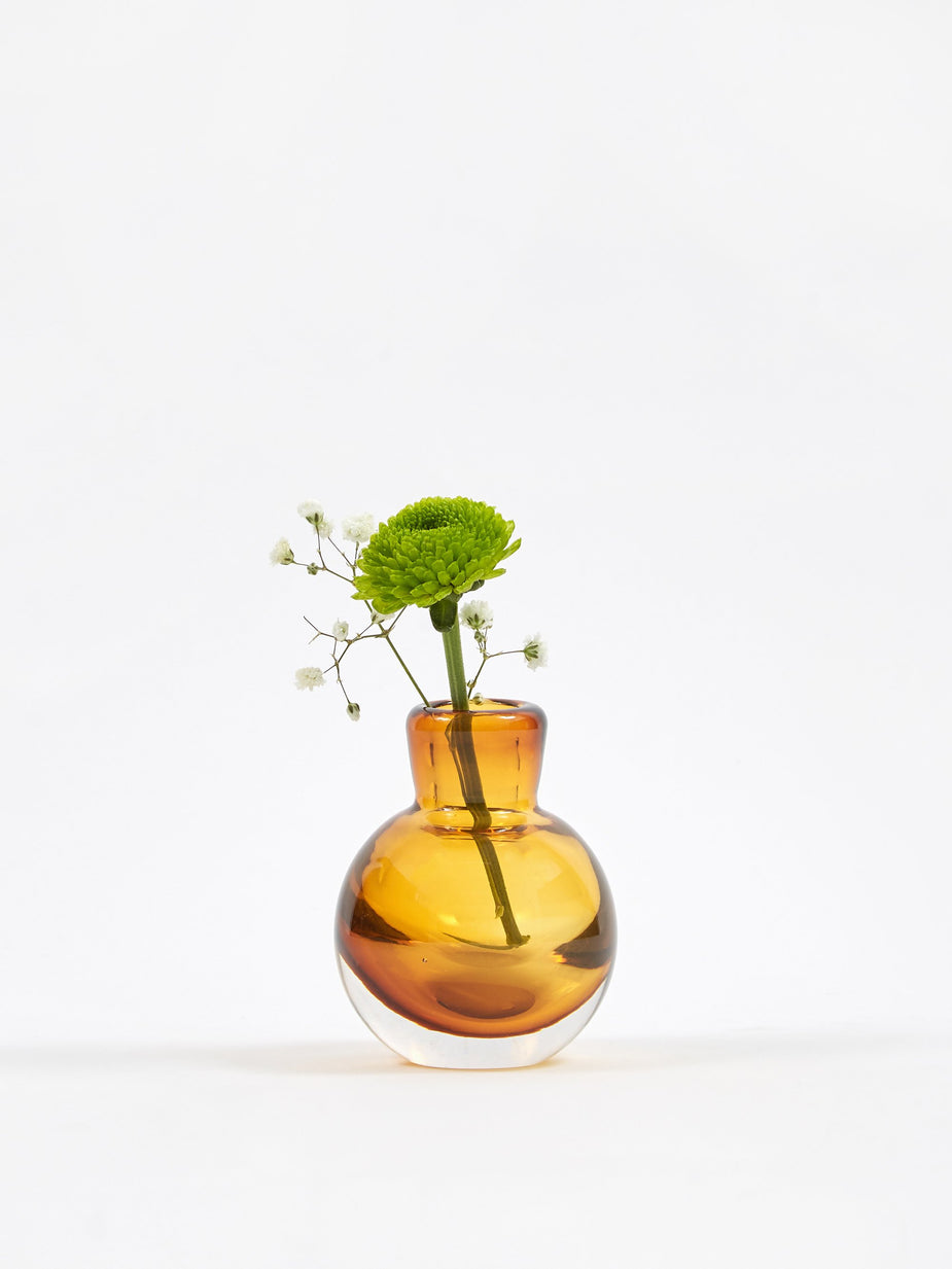 Broste Broste Bjork Mouthblown Glass Vase - Tawny Olive - Green