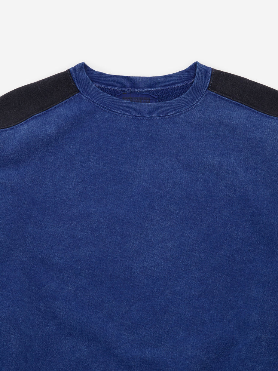 Cav Empt C.E Cav Empt Overdye Panel Shoulder Crewneck Sweatshirt - Navy - Blue