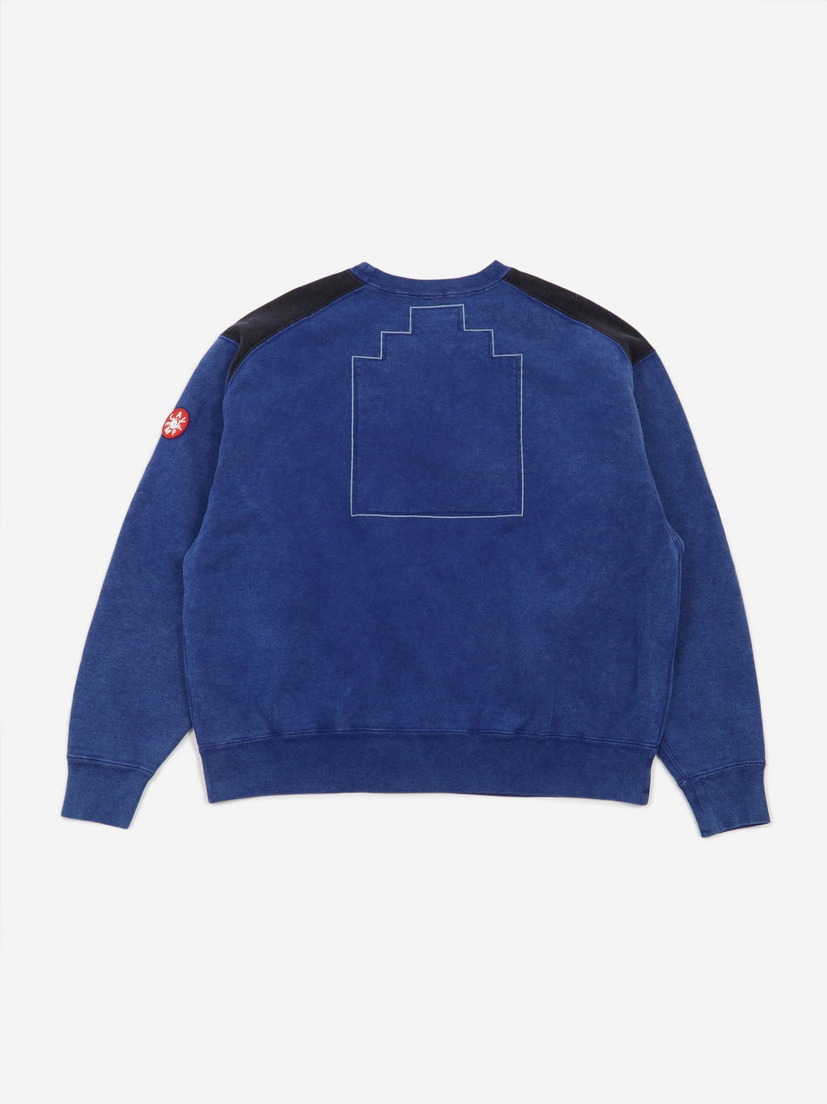 Cav Empt C.E Cav Empt Overdye Panel Shoulder Crewneck Sweatshirt - Navy - Blue