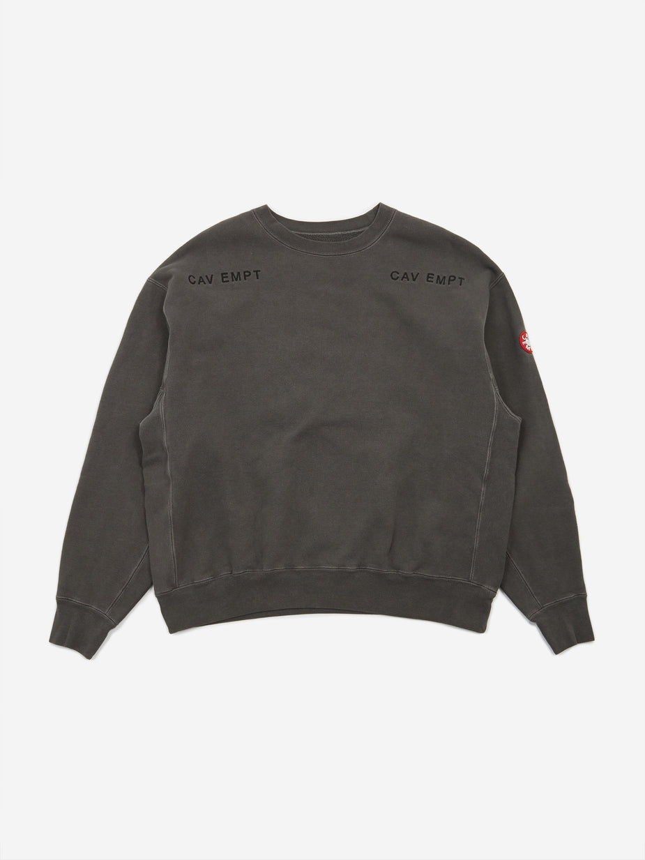 Cav Empt C.E Cav Empt Overdye Squad Crewneck Sweatshirt - Charcoal - Grey