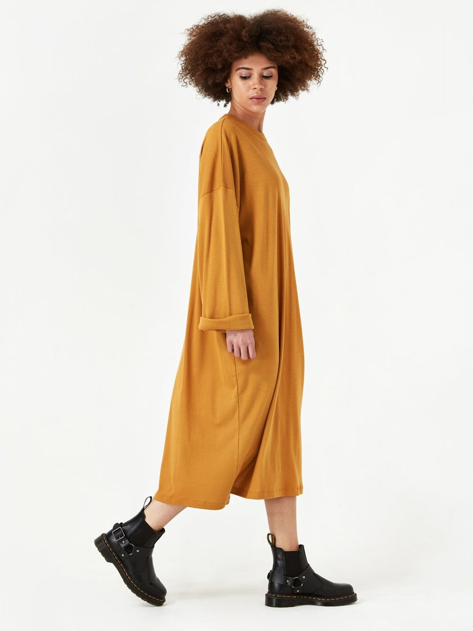 Can Pep Rey Can Pep Rey Pia Loose Fit Longsleeve Dress - Honey Mustard - Yellow