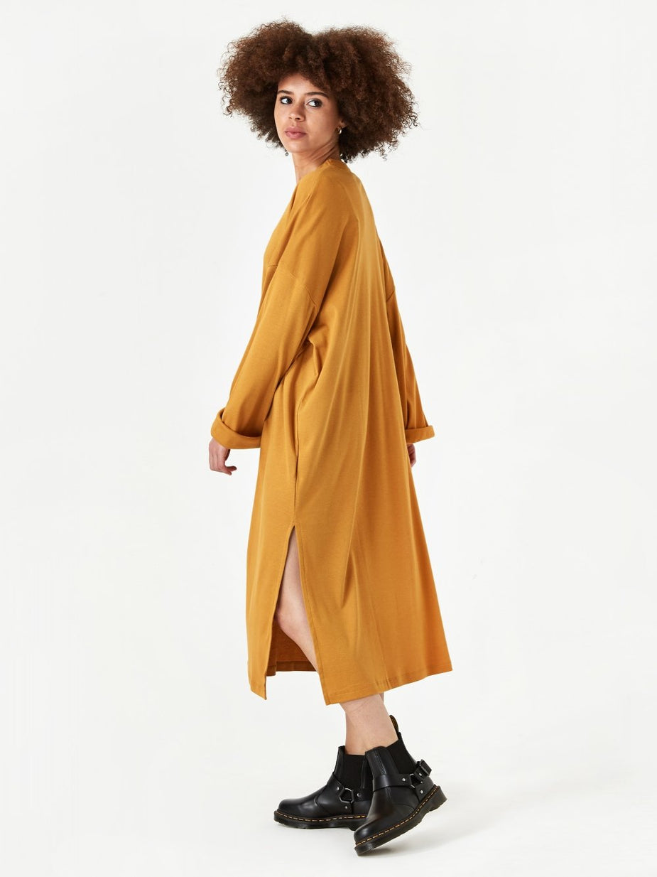 Can Pep Rey Can Pep Rey Pia Loose Fit Longsleeve Dress - Honey Mustard - Yellow