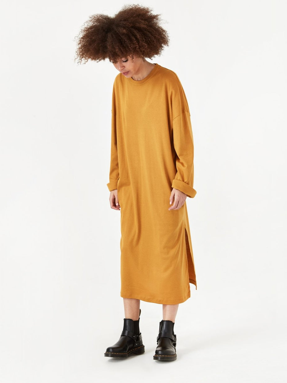 Can Pep Rey Can Pep Rey Pia Loose Fit Longsleeve Dress - Honey Mustard - Yellow