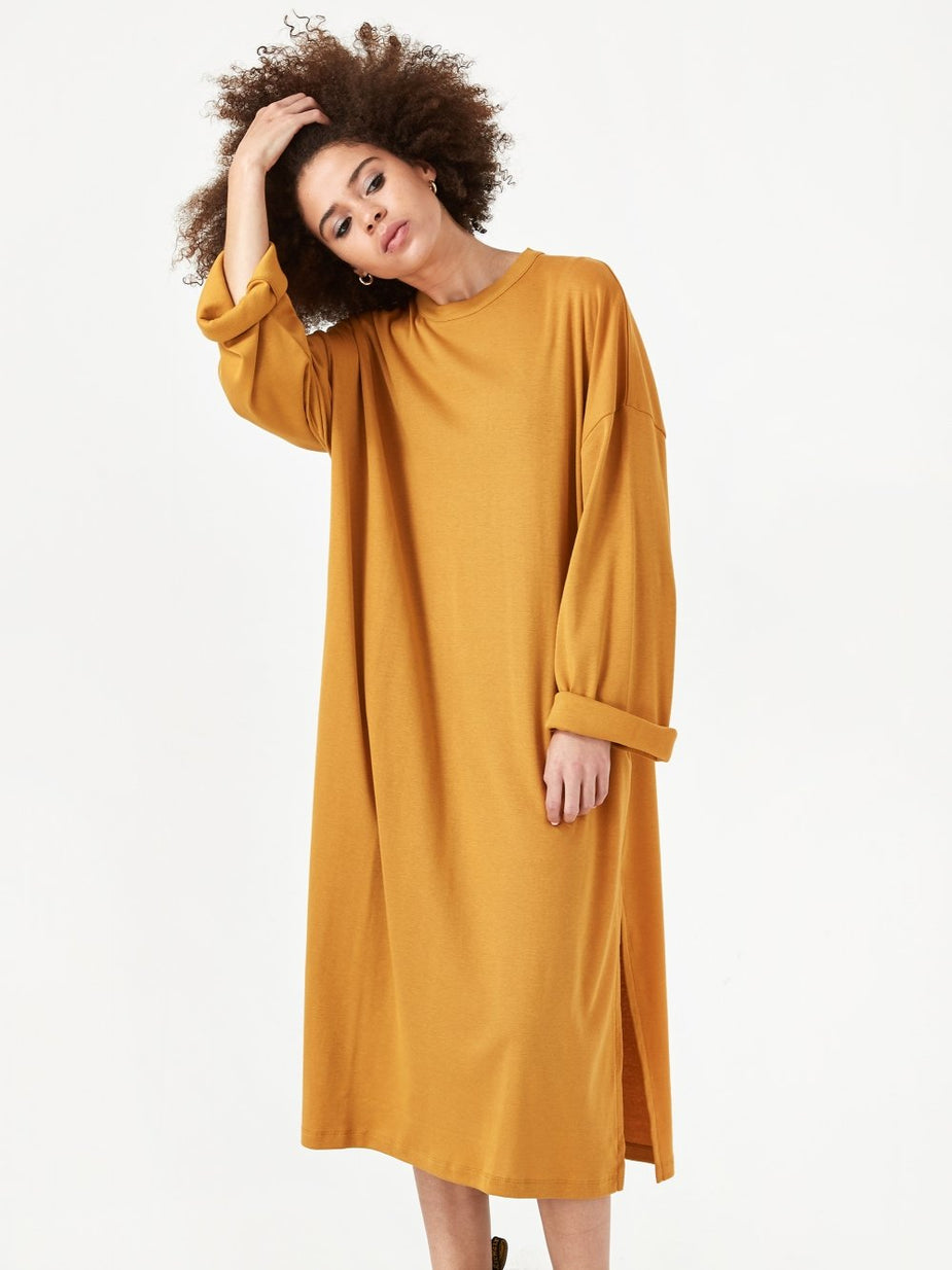Can Pep Rey Can Pep Rey Pia Loose Fit Longsleeve Dress - Honey Mustard - Yellow